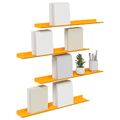 vidaXL Závesná polica 4 ks Horčicová žltá 60 x 8,5 x 2,5 cm Oceľ