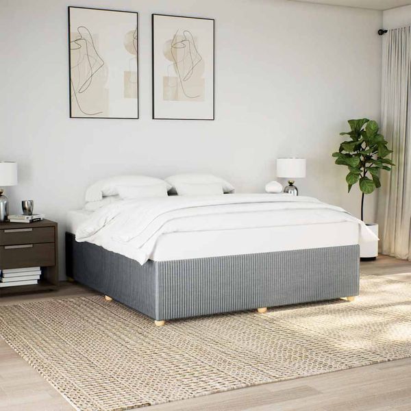 vidaXL Posteľ bez matraca bledosivý 180x200 cm látka