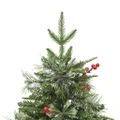 vidaXL Osvetlený vianočný stromček so šiškami, zelený 120 cm, PVC a PE