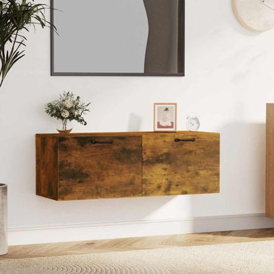 vidaXL Nástenná skrinka dymový dub 100x36,5x35 cm spracované drevo
