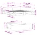 vidaXL Posteľný rám so zásuvkami hnedý dub 180x200 cm kompozitné drevo