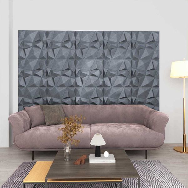 vidaXL Nástenné panely 48 pcs Diamond Šedý 50 x 50 cm XPS Pena