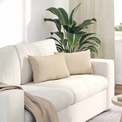 vidaXL Vankúše na pohovku 2 pcs Krémová 50 x 30 cm látka