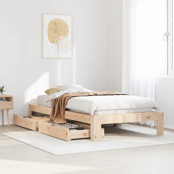 vidaXL Posteľ bez matraca 90x190 cm masívna borovica