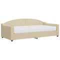 vidaXL Denná posteľ s matracom krémová 90x200 cm látka