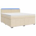 vidaXL Posteľ boxspring s matracom Krémová 140 x 200 cm Látka