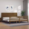 vidaXL Posteľný rám s čelom medovo-hnedý 200x200 cm masívne drevo