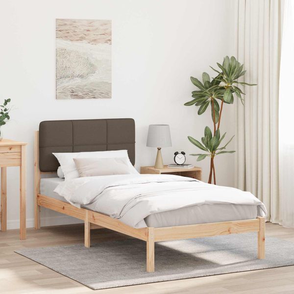 vidaXL Rám postele s čalúneným čelom Sivohnedá 75 x 190 cm
