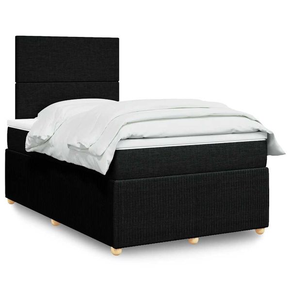 vidaXL Boxspring posteľ s matracom čierna 120x190 cm látka