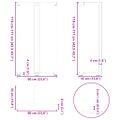 vidaXL Nohy barového stola v tvare T, 2 ks, antracitové, 60x35x(110-111) cm, oceľ