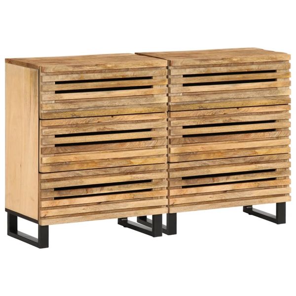 vidaXL Komody 2 ks 60x34x75 cm surový mangový masív