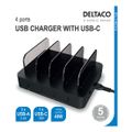 DELTACO DPS-0100, 3x USB A, Nabíjacia stanica, 40W