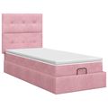 vidaXL Polohovací postel s matrací Ružová 90 x 200 cm Zamat