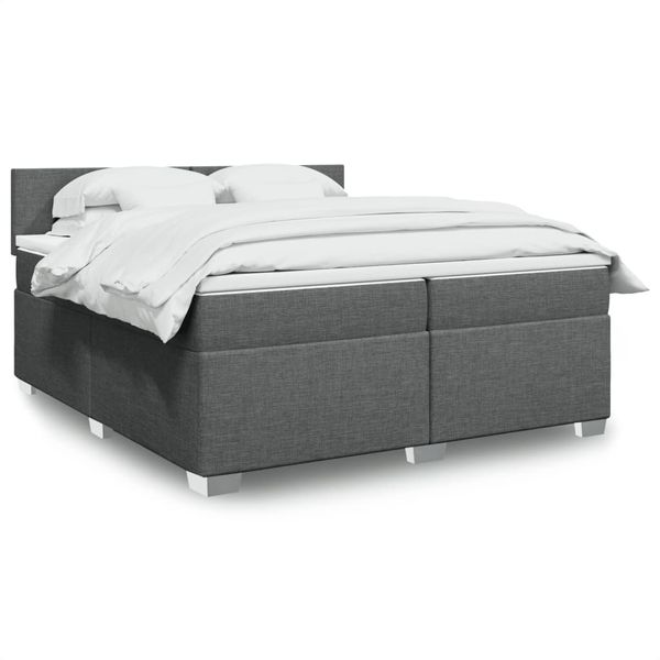 vidaXL Boxspring posteľ s matracom tmavosivá 200x200 cm látka