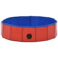 vidaXL Skladací bazén pre psov červená 80x20 cm PVC