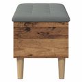 vidaXL Úložná lavička s vankúšom Staré drevo 82 x 42 x 46 cm