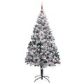 vidaXL Umelý vianočný stromček Biela 240 cm PVC a Oceľ a Plast