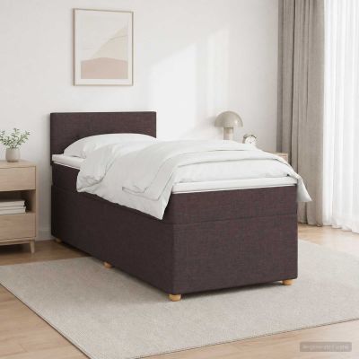 vidaXL Posteľ boxspring s matracom Tmavohnedá 80 x 200 cm Látka