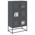vidaXL Highboard Antracit 68x39x123 cm Oceľ