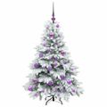 vidaXL Umelý vianočný stromček s 150 LED-i Biela 120 cm PE a PVC