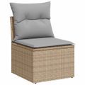 vidaXL Súprava záhradných pohoviek 7 ks Béžová polyratan