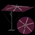 vidaXL Slnečník 294 x 200 x 270 cm Polyester a hliník Bordeaux červená