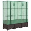 vidaXL Záhon s krytom na skleník ratanový vzhľad 120x40x123 cm