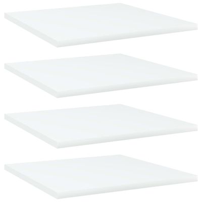 vidaXL Prídavné police 4 ks, biele 40x40x1,5 cm, kompozitné drevo