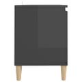 vidaXL TV stolík nohy z masívneho dreva lesklý sivý 103,5x35x50 cm