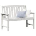 vidaXL Záhradná lavička Biela 120 x 59 x 88 cm HDPE