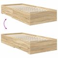 vidaXL Rám postele so zásuvkou Sonoma dub 90 x 200 cm Kompozitné drevo