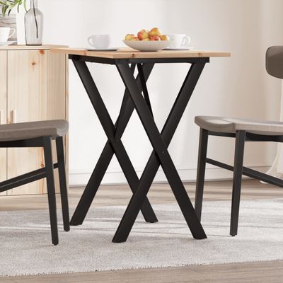 vidaXL Jedálenský stolík v tvare X 80x50x75 cm borovica a oceľ