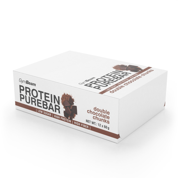 Proteínová tyčinka PureBar - GymBeam, dvojnásobné kúsky čokolády, 12 x 60 g