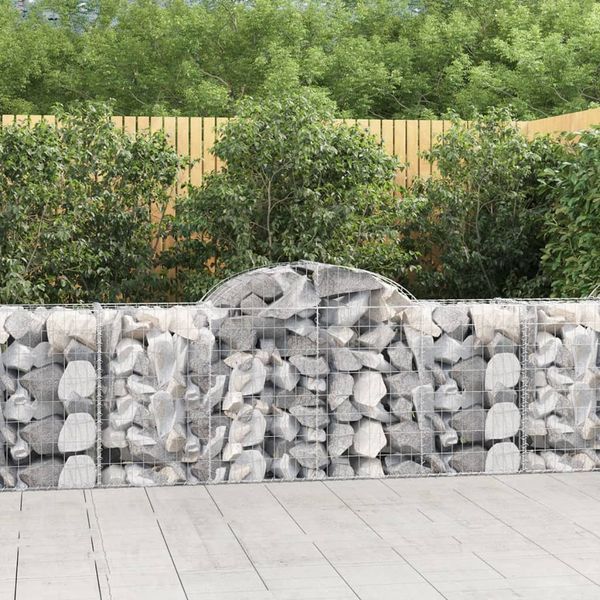 vidaXL Oblúkové gabionové koše 6 ks 200x50x80/100cm pozinkované železo