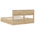 vidaXL Rám postele Sonoma dub 200 x 200 cm Inžinierske drevo