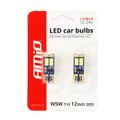 LED CANBUS 12SMD 2835 T10e (W5W) White 12V / 24V AMiO-01636