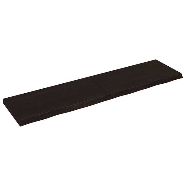 vidaXL Stolová doska tmavohnedá 200x50x(2-6) cm ošetrený dubový masív