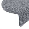 vidaXL Schodové rohože, samolepiace, 15 ks, 65x21x4 cm, svetlosivé, polkruhové, veľké