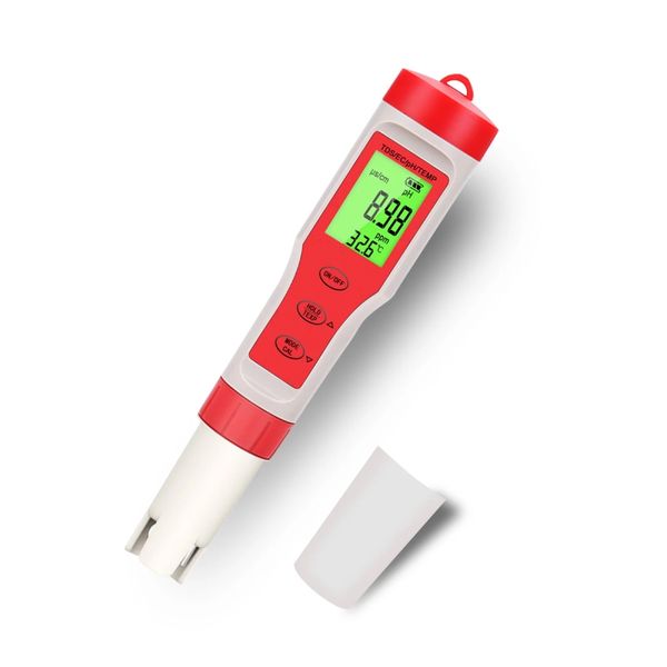 W-Star Tester vody 4v1 EZ9908 na pH, vodivosť, TDS pre bazény, studne a hydropóniu