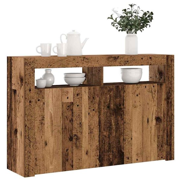 vidaXL TV skrinka s LED staré drevo 115,5x30x75 cm kompozitné drevo