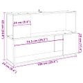 vidaXL skrinka na knihy Artisan Dub 100x24x63 cm Drevo