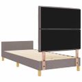 vidaXL Rám postele s čelnou doskou Sivohnedá 90 x 190 cm látka