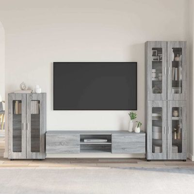 vidaXL Zostava TV skriniek FLORIN 3 pcs Sivý Sonoma Kompozitné drevo