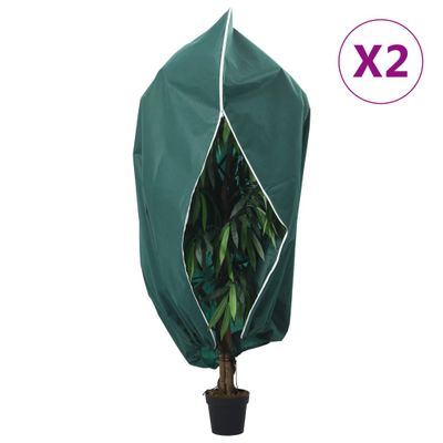 vidaXL Flísové kryty na rastliny so zipsom 2 ks 70 g/m² 1,55x1,55 m