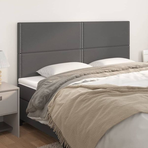 vidaXL Čelo postele sivé 200x5x118/128 cm umelá koža