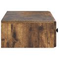 vidaXL Nástenný bočný stôl Dymový dub 87,5 x 34,5 x 17 cm