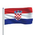 vidaXL Chorvátska vlajka a stĺp 6 m hliníkový