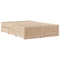 vidaXL Posteľ bez matraca so zásuvkami 140x190 cm borovica