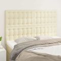 vidaXL Čelo postele krémové 144x5x118/128 cm umelá koža
