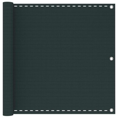 vidaXL Balkónová obrazovka Tmavozelená 75 x 1000 cm HDPE a hliník